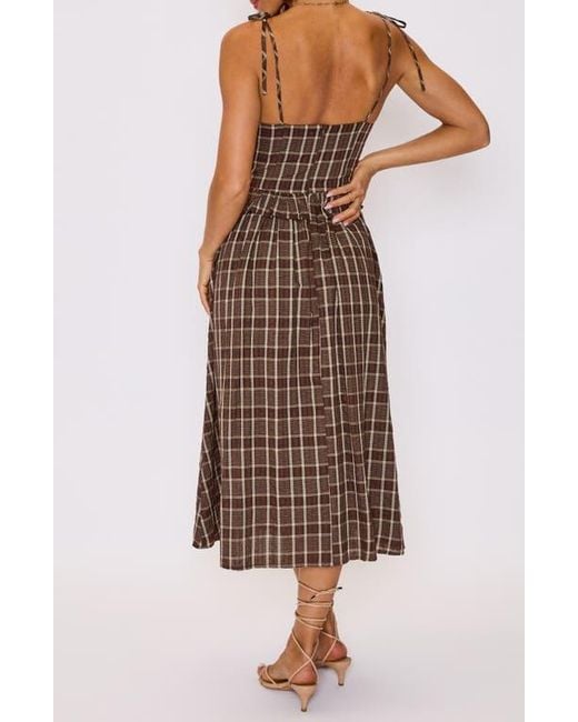 Vici Collection Women's Brown Emma Plaid Midi Dress
