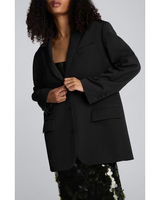 Kenneth Cole Black Three-Button Boyfriend Blazer