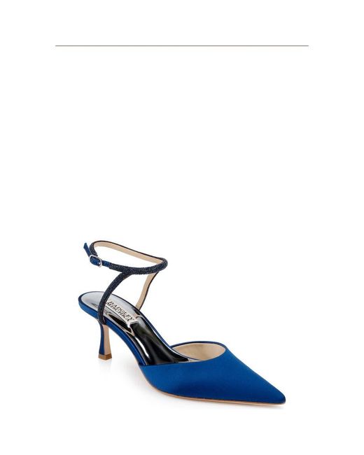 Badgley Mischka Blue Autumn Pointed Toe Ankle Strap Pump