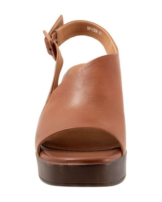 EOS FOOTWEAR Brown Spicer Slingback Platform Sandal
