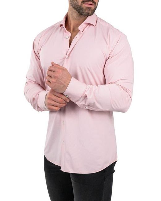 Maceoo Pink Einstein Stretchblotter Button-Up Shirt for men
