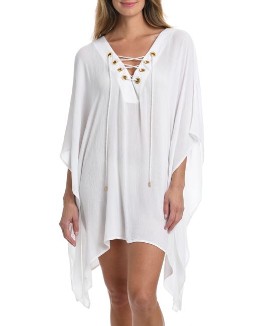 La Blanca Laceup Caftan in White Lyst