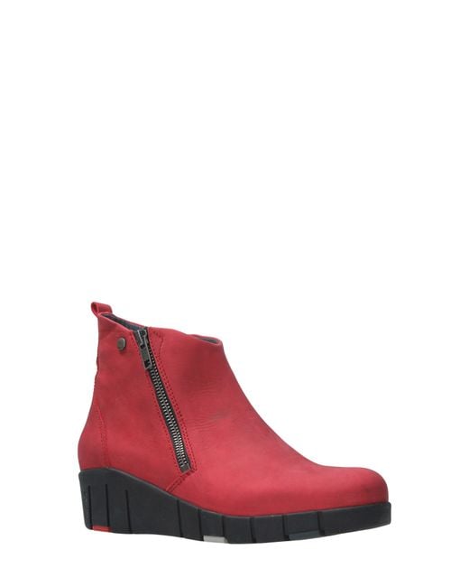 Wolky Red Phoenix Zip-Up Bootie