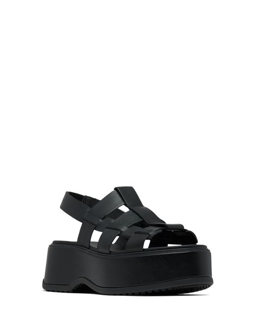 Sorel Black Dayspring Slingback Platform Sandal