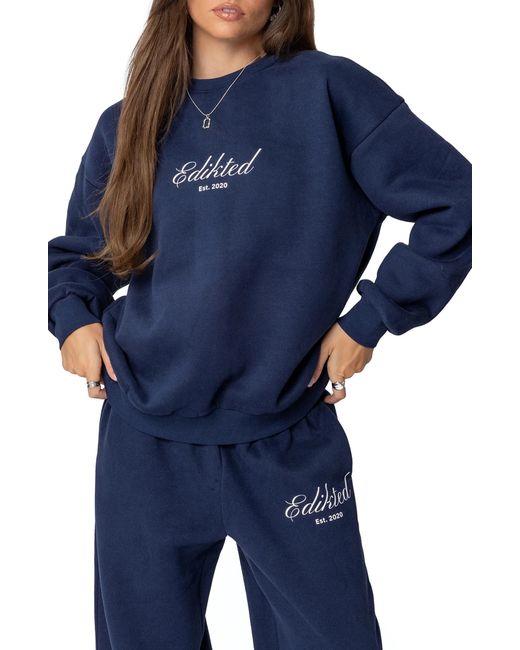Edikted Blue Logo Sweatshirt