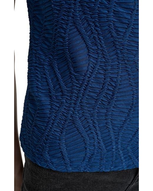 DKNY Blue Texture Knit Top