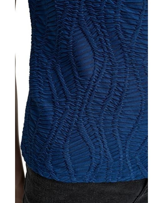 DKNY Blue Texture Knit Top