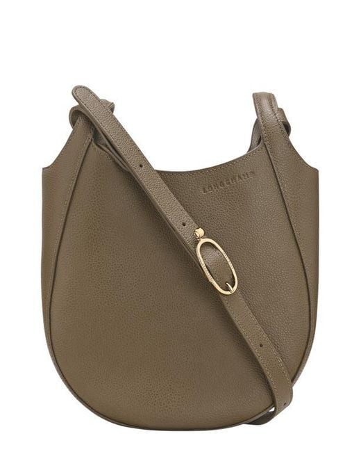 Longchamp Green Small Le Foulonne Leather Crossbody Bag