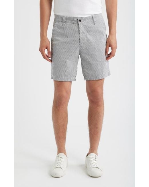 AG Jeans Gray Cipher Slim Fit Stripe Seersucker Chino Shorts for men