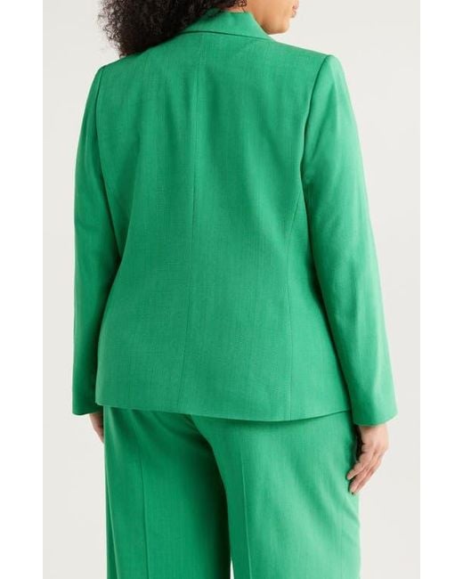 Tahari Green One-Button Blazer