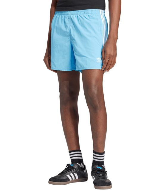 Adidas Blue Adicolor Classics Recycled Nylon Sprinter Shorts for men