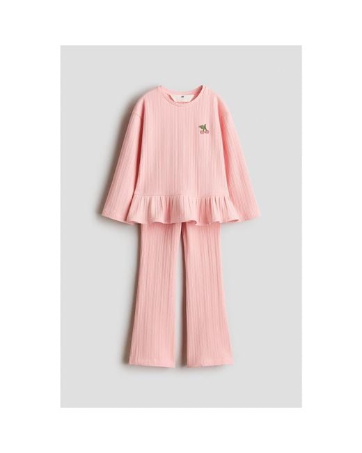 H&M Pink 2-Piece Ribbed Set
