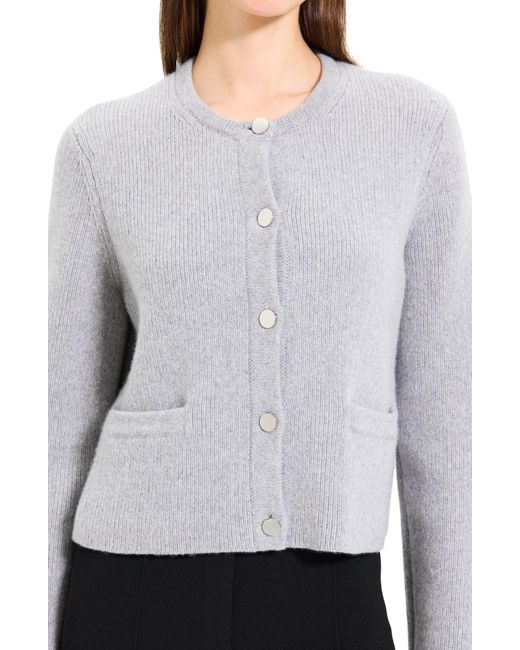 Theory Wool & Cashmere Cardigan Sweater in White Lyst