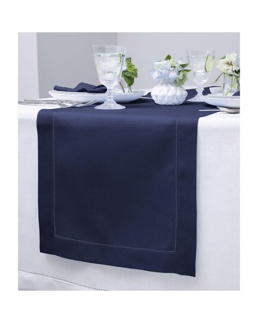 Solino Home Blue Linen Table Runner