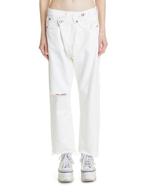 R13 Crossover Ripped Jeans in White Lyst