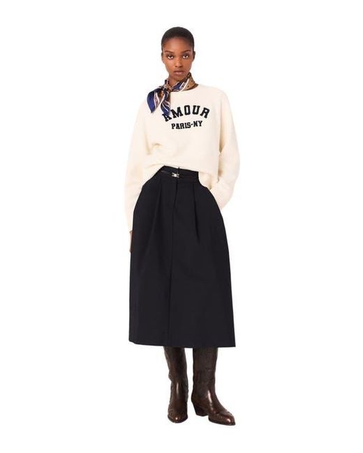 Maje White Rib Knit Sweater