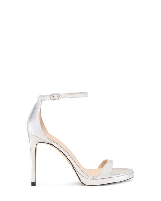 Stuart Weitzman White Nudist Platform Sandal
