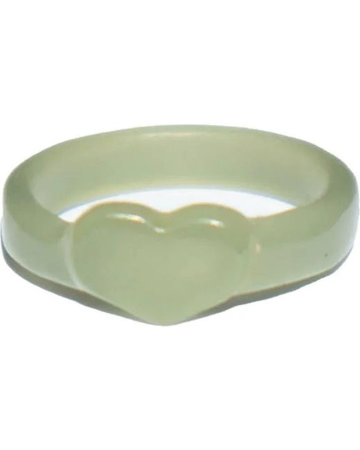 seree Green Jade Heart Cocktail Ring