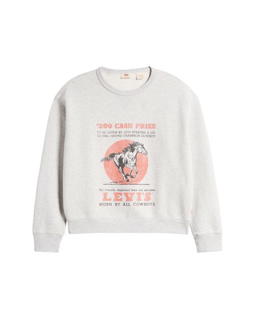 Levi's White Signature Graphic Crewneck Sweatshirt