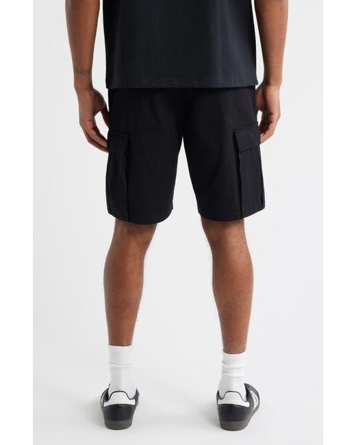 ICECREAM Black Destro Cotton Ripstop Cargo Shorts for men