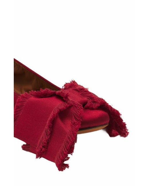 Lanvin Red Ballerina Flat With A Satin Bow
