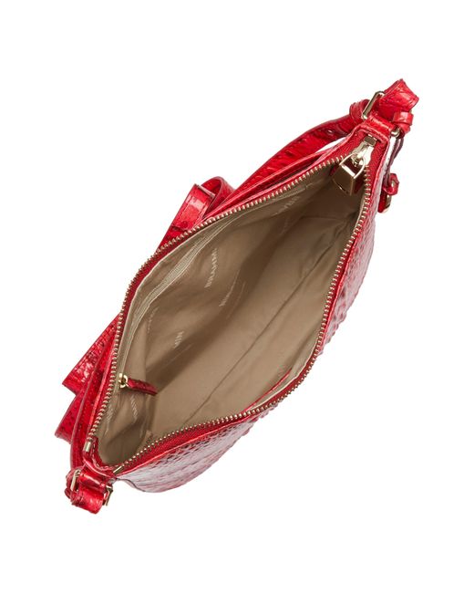 Brahmin Katie Croc Embossed Leather Crossbody Bag in Red Lyst