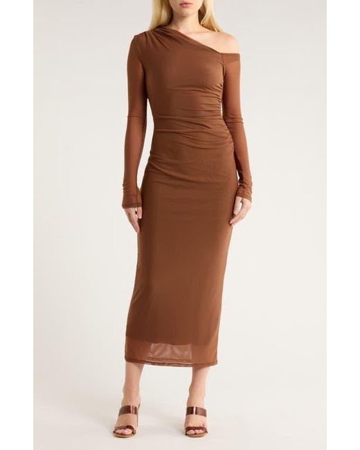 Nia Women's Brown Lyra One-Shoulder Long Sleeve Dress - www.desnorhaar.be