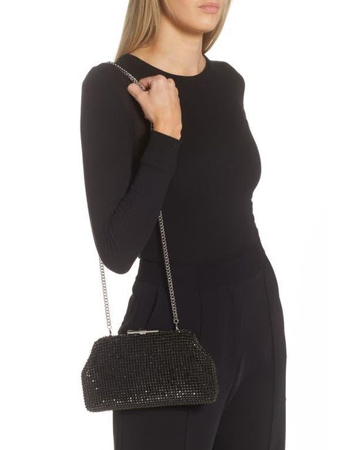 Reiss Black Adaline Crystal Embellished Clutch