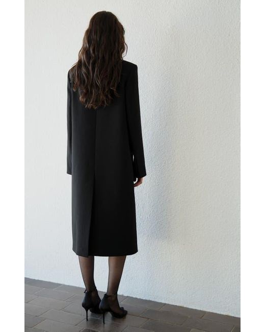 Mango Black Structured Longline Coat