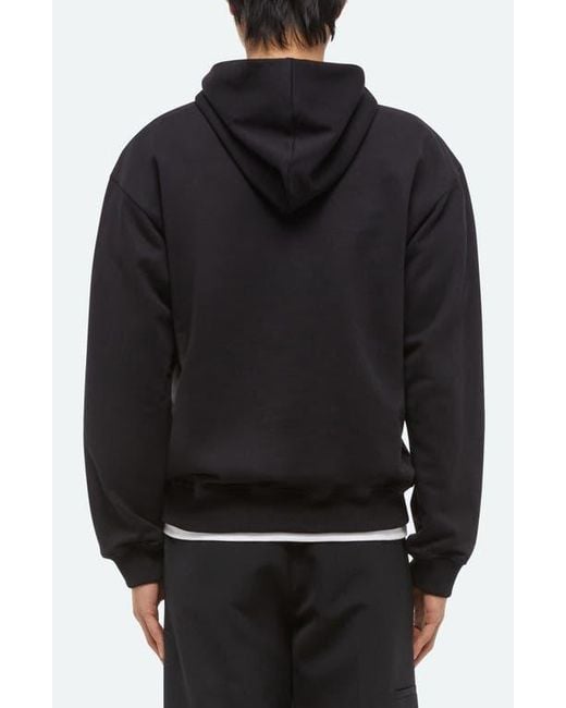 Helmut Lang Black Spray Graphic Hoodie for men