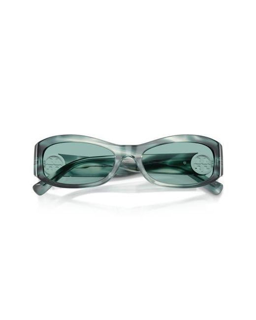 Tory Burch Green 55Mm Rectangular Sunglasses