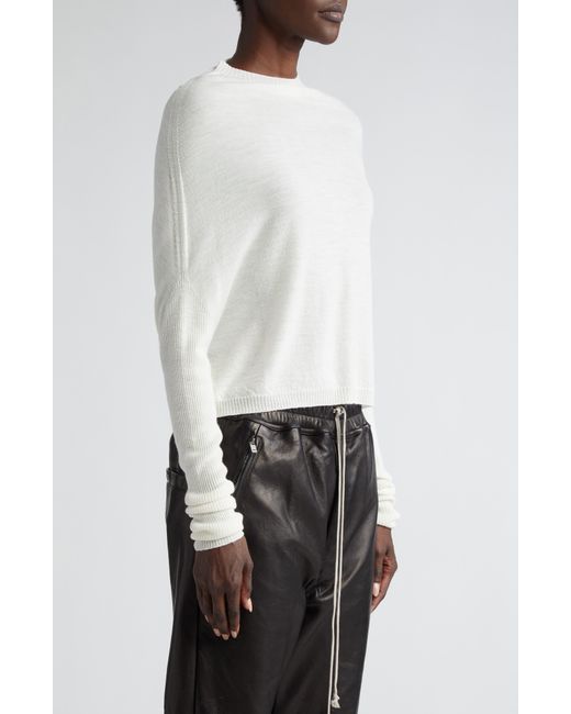 Rick Owens White Crater Cashmere Sweater