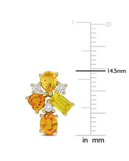 Julianna B Metallic Diamond Cluster Drop Earrings 14K