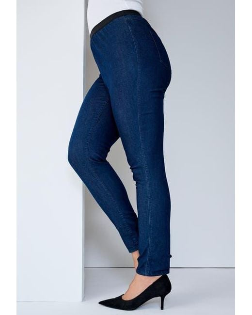 Jessica London Blue Stretch Denim Straight-Leg Jegging