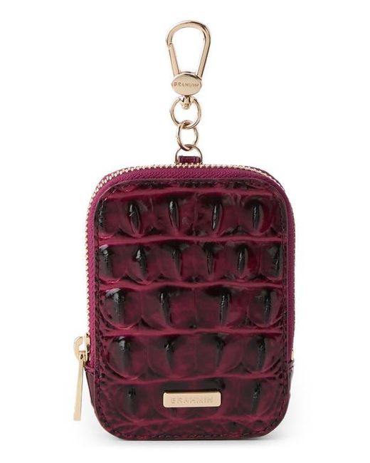 Brahmin Red Katelynn Croc Embossed Leather Coin Pouch