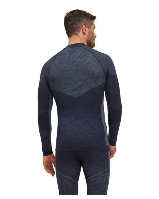 Falke Blue Wool Tech Trend Base Layer Top for men
