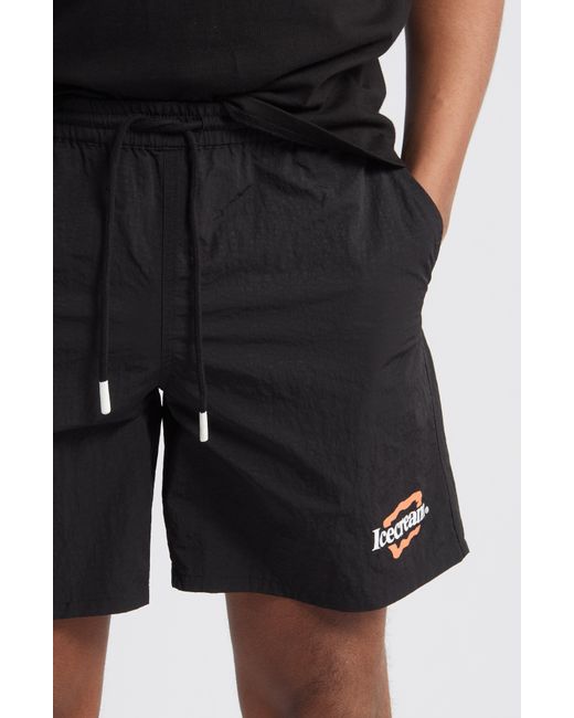 ICECREAM Black Trademark Shorts for men