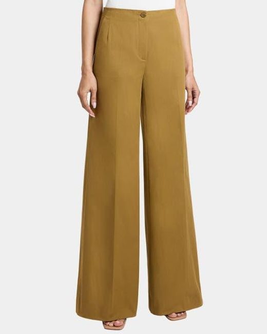 Santorelli Natural Lily Wide Leg Pants With Slanted Side Pockets