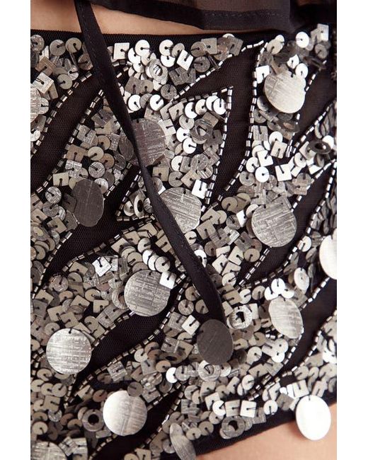 Nasty Gal Black Sequin Booty Shorts