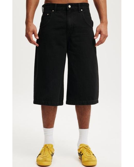 Cotton On Black Y2K Super Baggy Jort for men