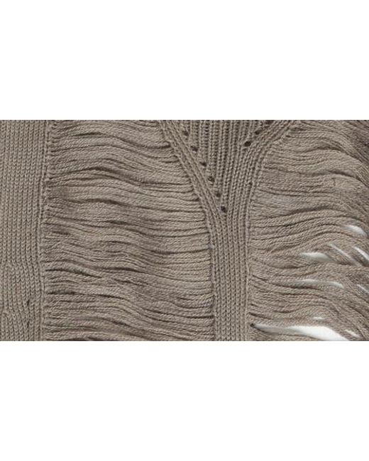 Rick Owens Gray Maglia Distressed Merino Wool Hood