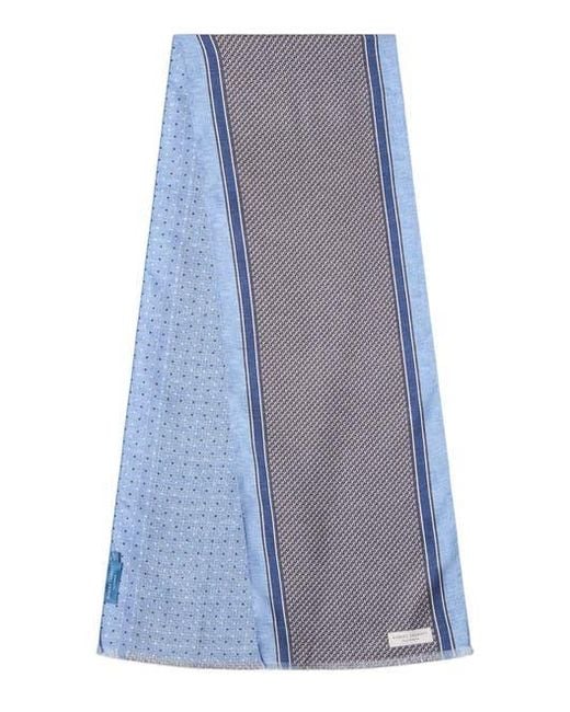 Robert Talbott Blue Niven Houndstooth Scarf for men