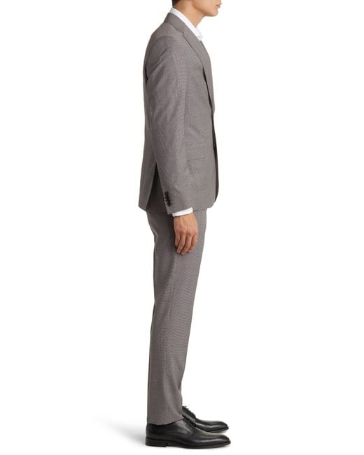 Ted Baker Gray Roger Extra Slim Fit Micro Houndstooth Wool Suit for men