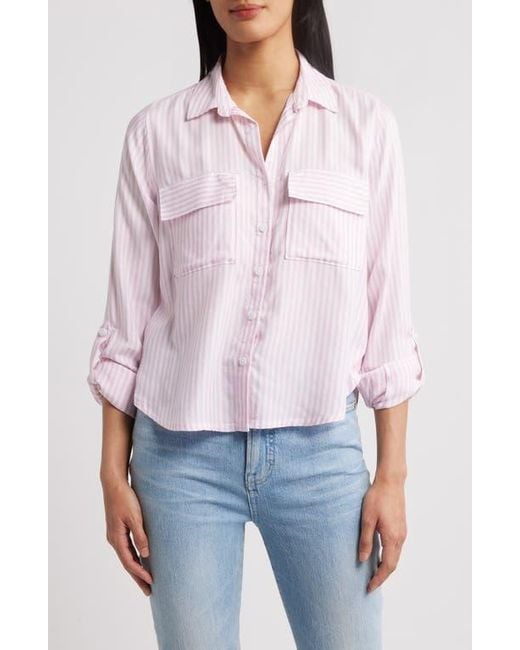 Beach Lunch Lounge White Fallon Crop Button-Up Shirt