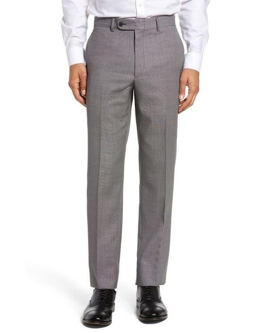 Bensol Gray Tic Wool Trousers for men