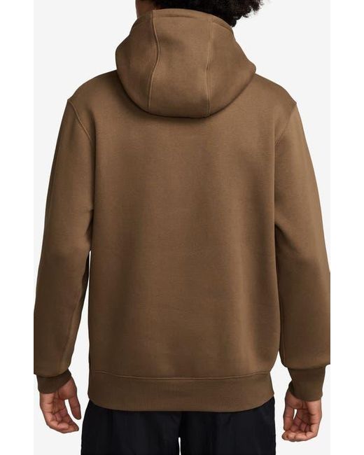 Nike Brown Club Fleece Pullover Hoodie for men