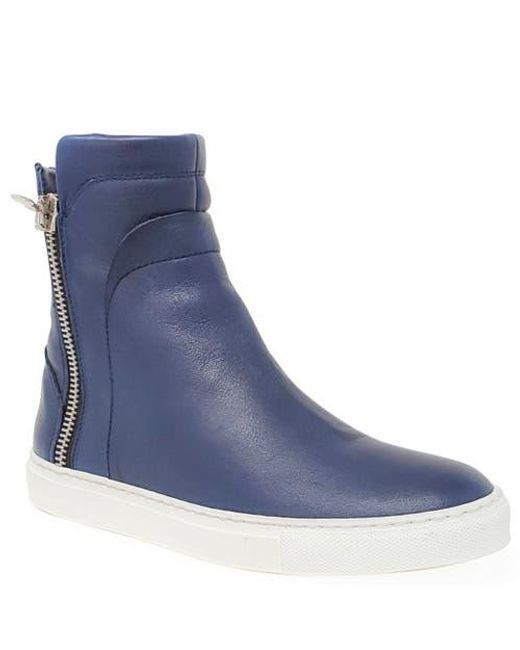 Madison Maison Blue Double Zip Shearling Boot
