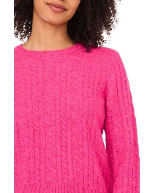 Cece Red Cable Stitch Sweater