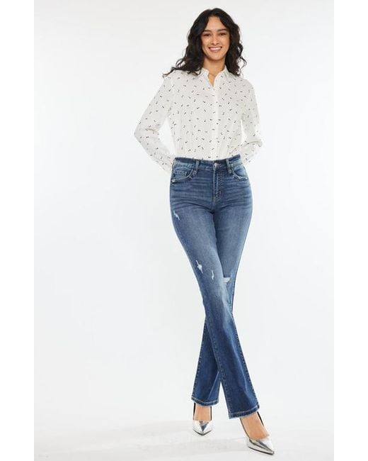 Kancan Blue Brooklyn Essentials High Rise Skinny Bootcut Jeans