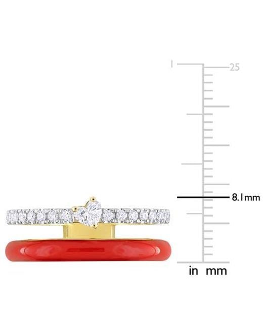 Julianna B Red 1/3 Ctw Diamond & Heart Ring 14K